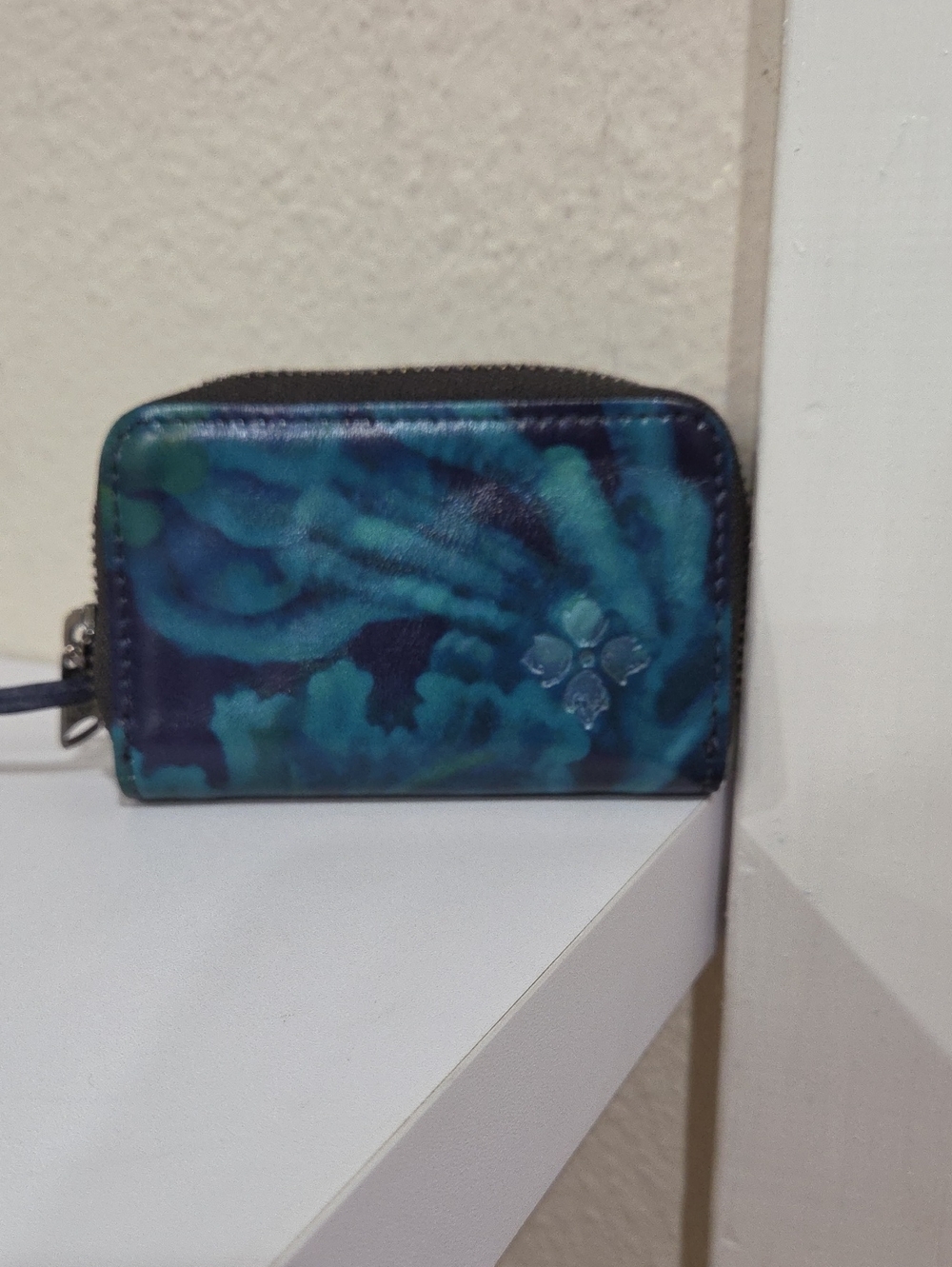 Patricia Nash Under The Sea Teal Blue Floral Zip Wallet - Women's Accessories